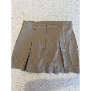 Sky to Moon Beige Pleated Short Twill Skirt Polyester Spandex Blend Size M